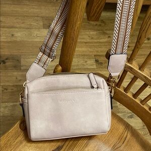 Bostanten Pink Crossbody Bag with minimalist credit card wallet